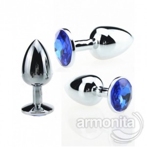 Mor Taşlı Metal Anal Plug Large 9,5X4,5